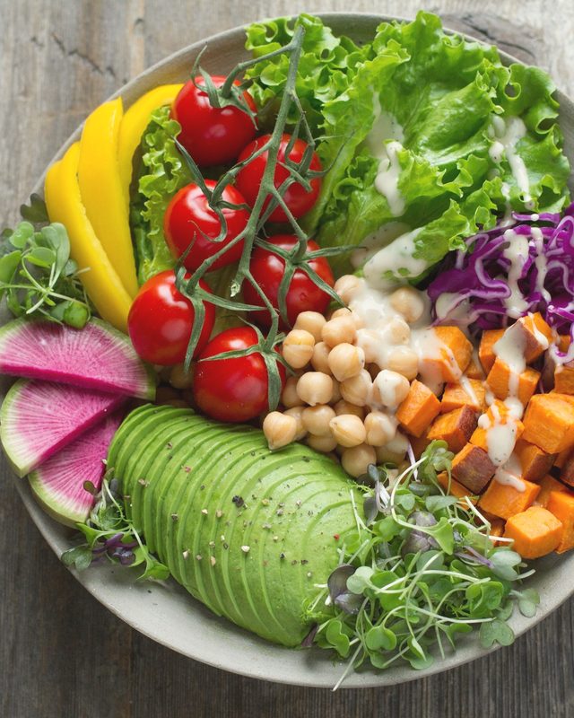 Grass-fed beef with root vegetables, chickpeas and avocado in a Mera Pets bowl