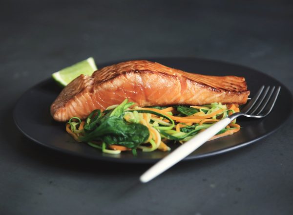 Pan-seared Scottish salmon, gently cooked